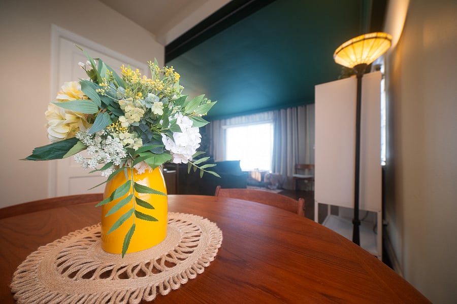 All greenery and flowers are high-quality fakes. No need to water anything but have beautiful greens year round!
