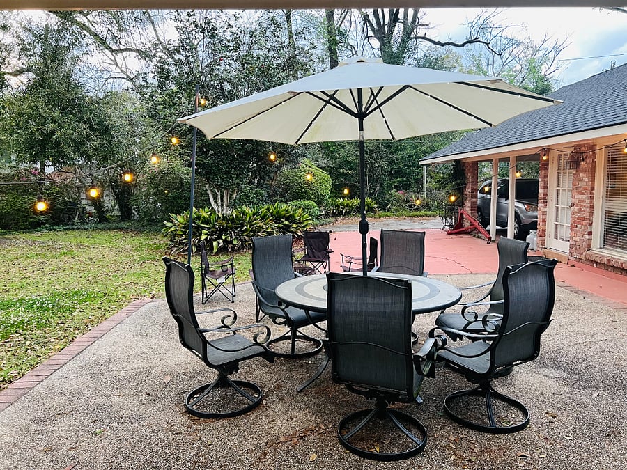 Back patio and carport.