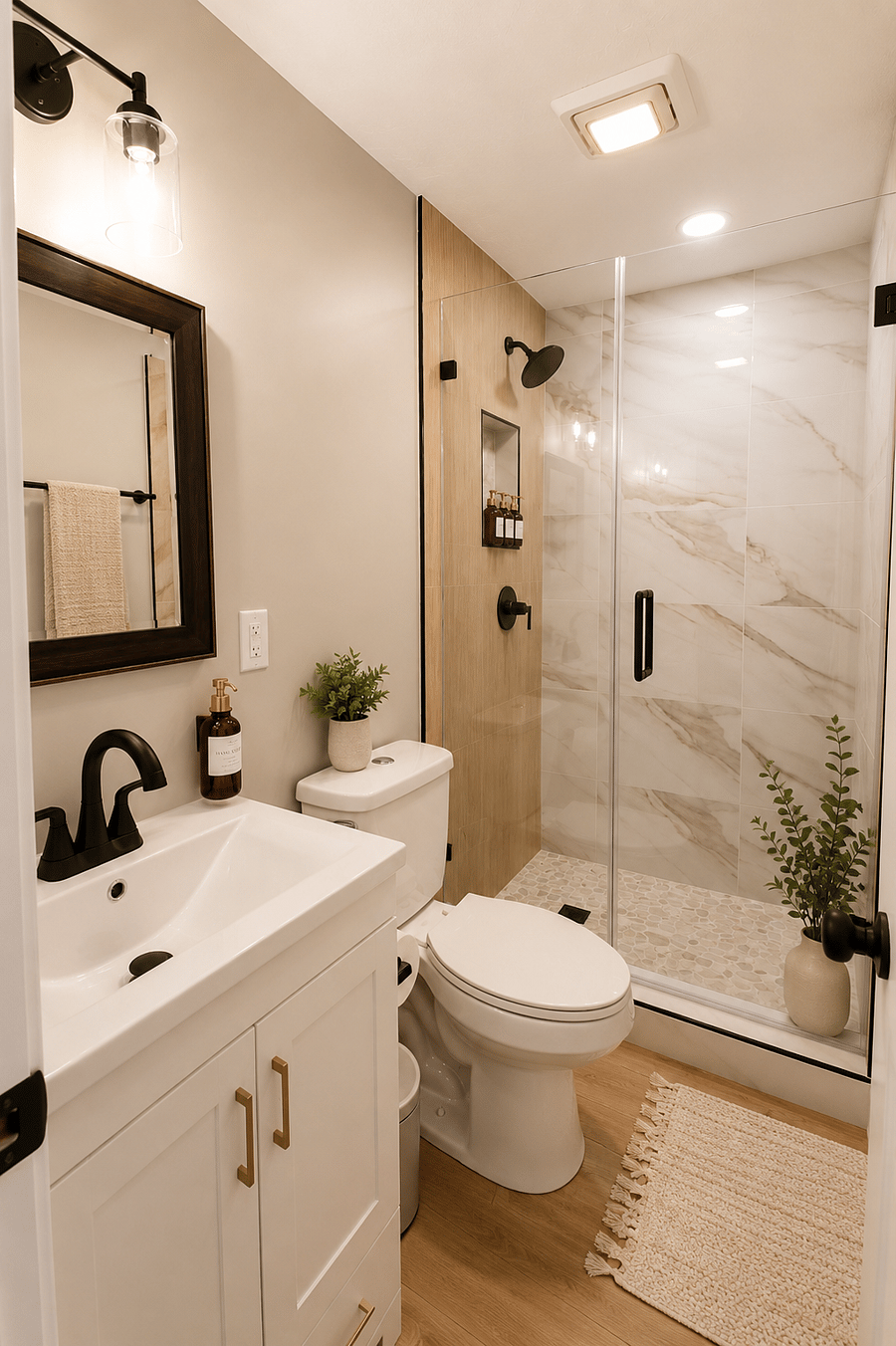 Main Bathroom located in the Main Bedroom with the king size bed.