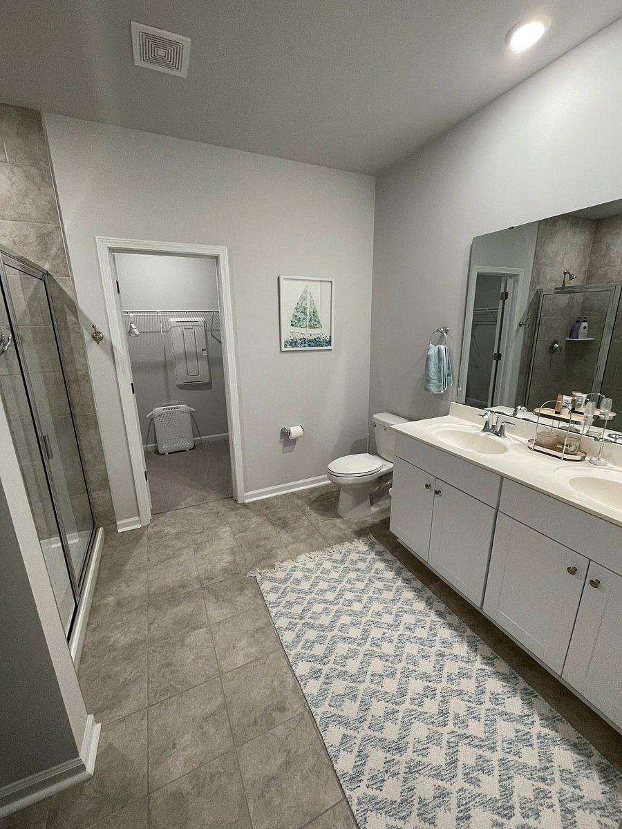 Master bathroom and large walk in closet