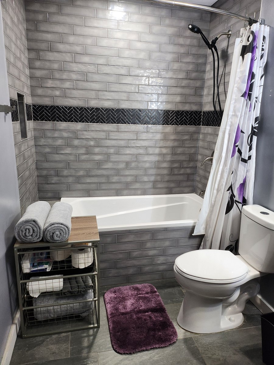 The "tub room." My idea for a deep soak happy place hits the spot after a long day. This is the bedroom bathroom.