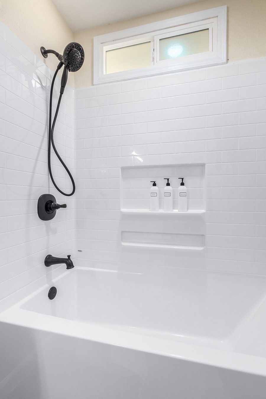 Hallway Bathroom with Bath Tub and Shower 