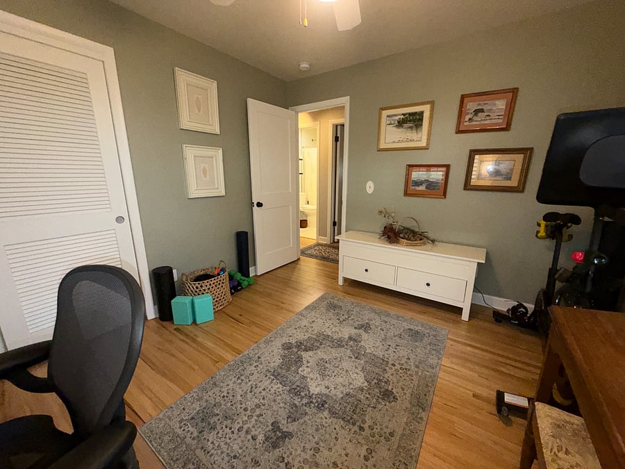 Dedicated Office with Peloton Bike/Yoga/Weights