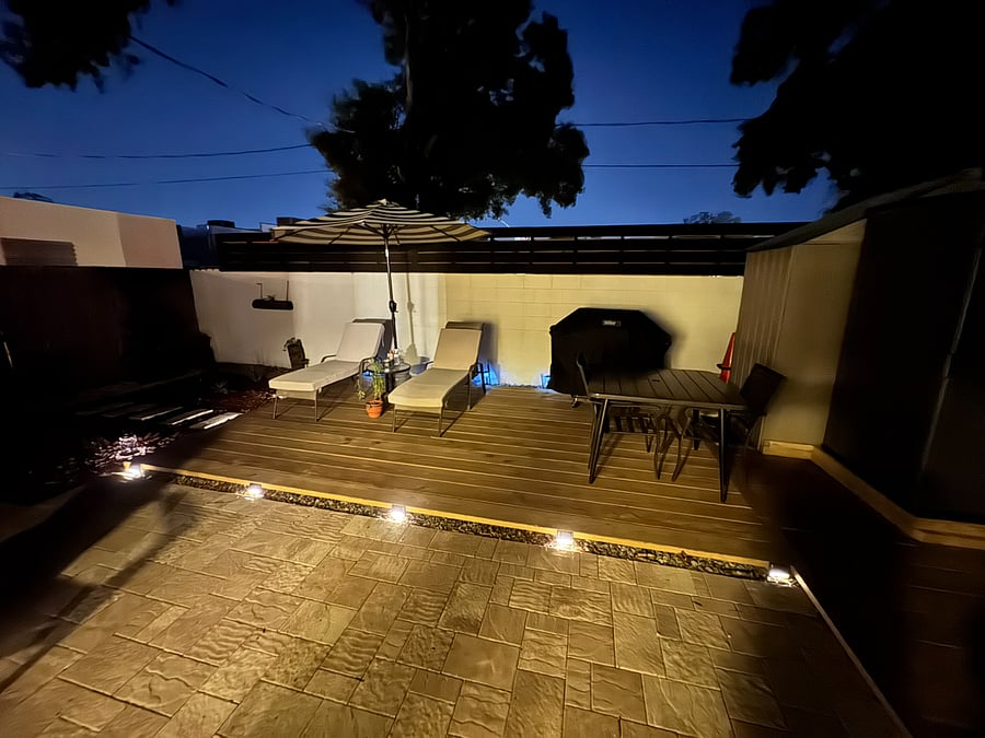 Backyard patio night view