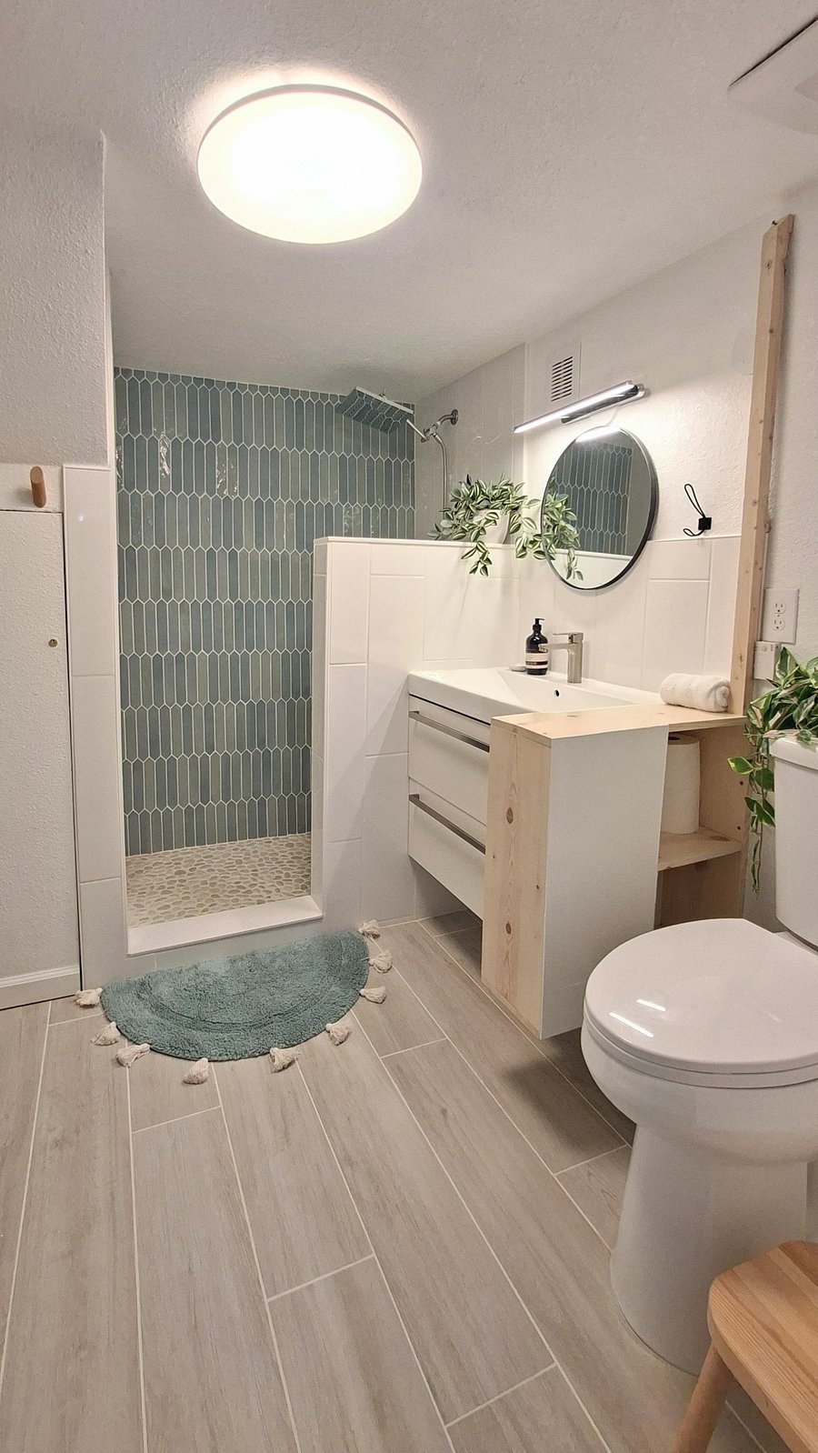 Full bathroom with walk-in shower