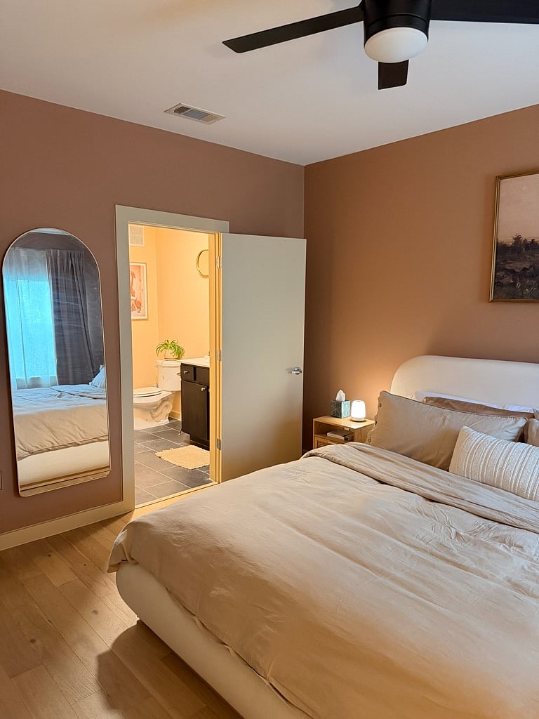 Full sized mirror and spacious ensuite