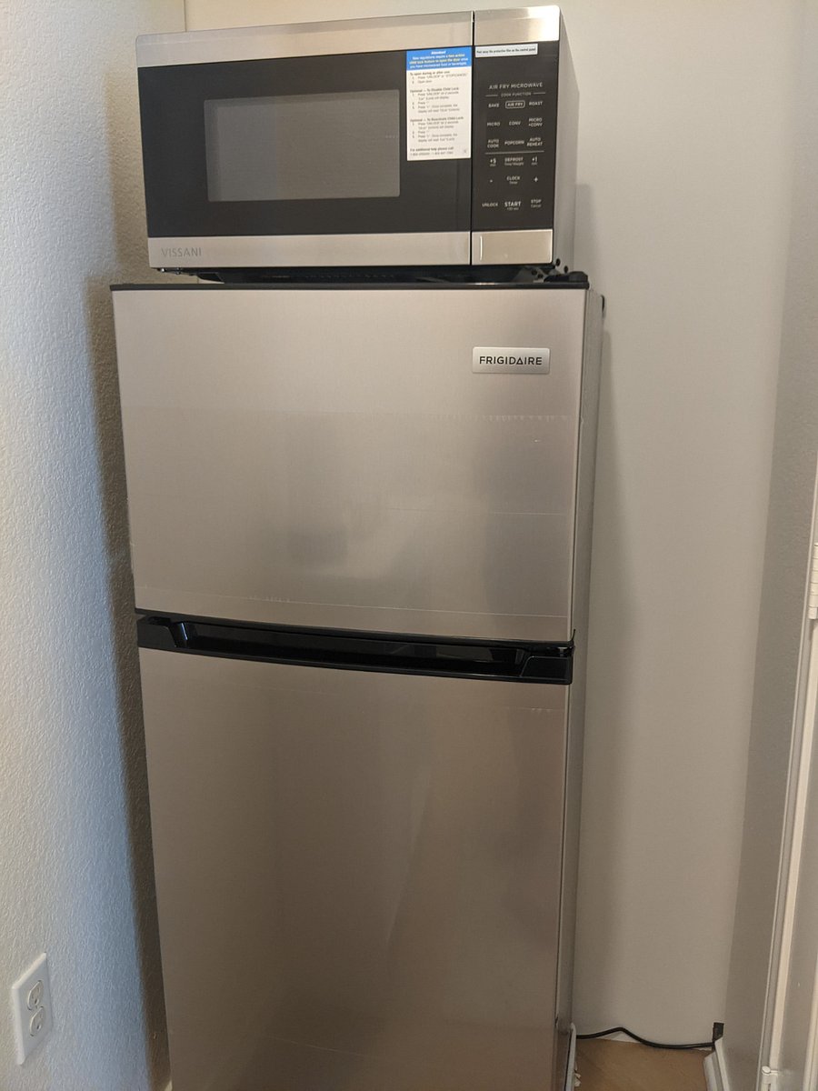 All kitchen appliances and utensils are brand new including fridge and microwave.