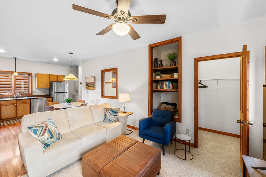 Living Room with walk in closet