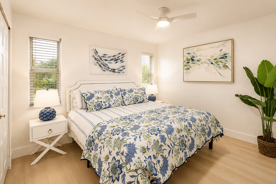 Your peaceful retreatcrisp linens, smart TV, and plenty of storage for extended stays.