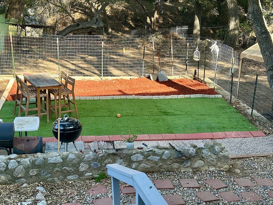Fenced backyard