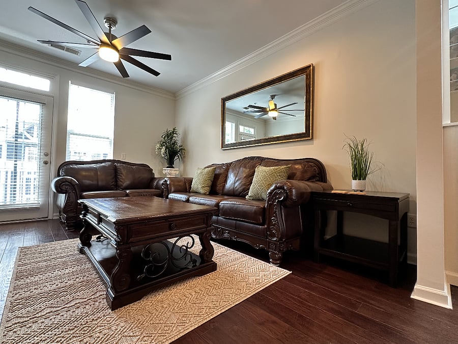 High ceilings throughout the condo.
