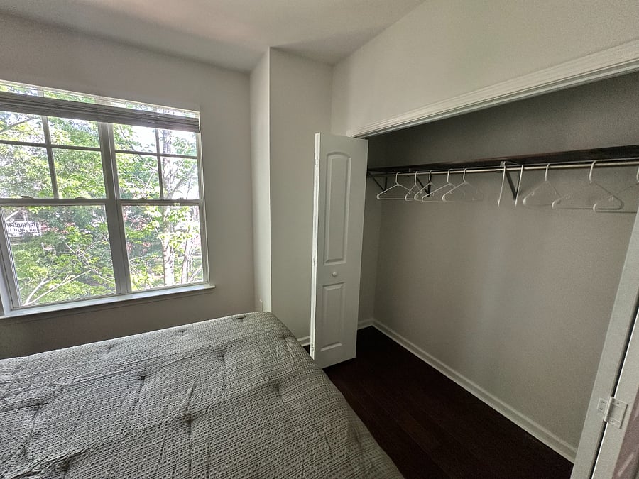 Spacious closet in second bedroom.