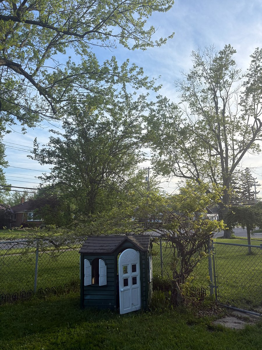 kids/pet play house in fully fenced in backyard