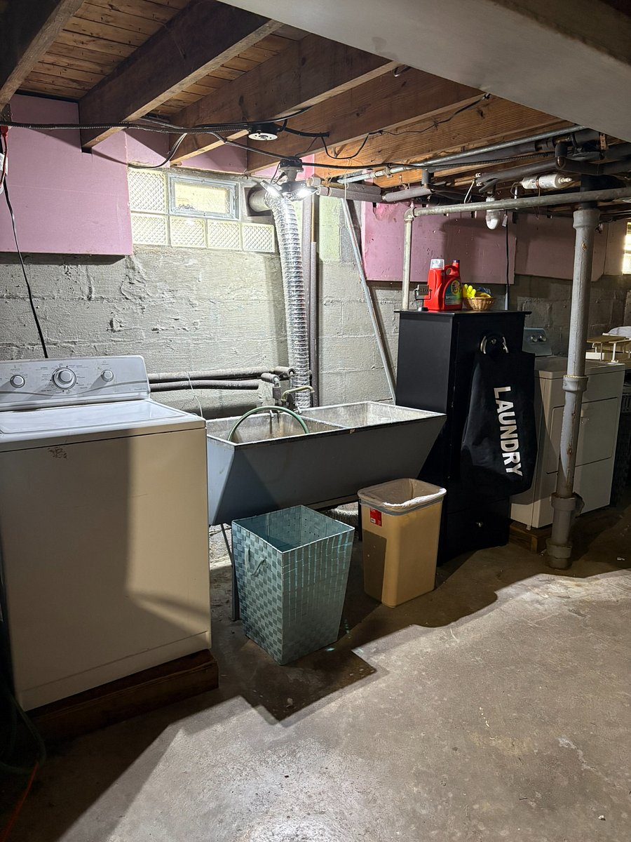 laundry machines & setup located in basement
