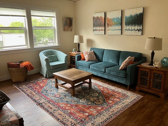 Relax and unwind on the comfy sofa