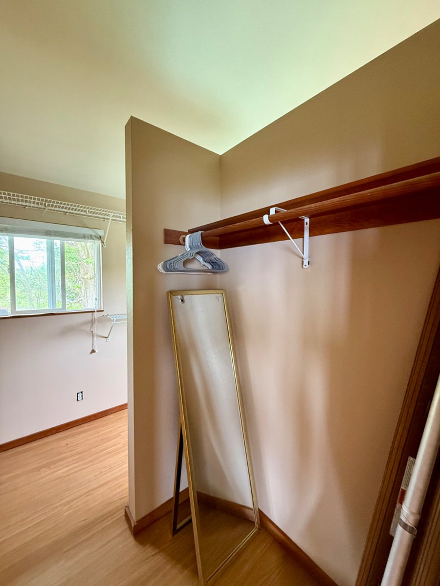 Wrap around walk in closet