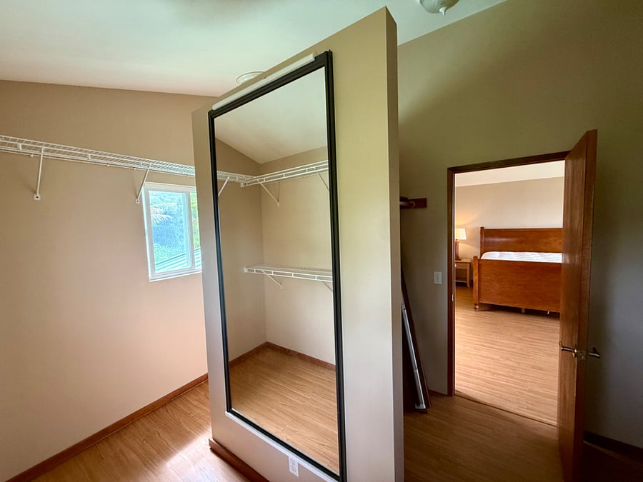 Wrap around walk in closet