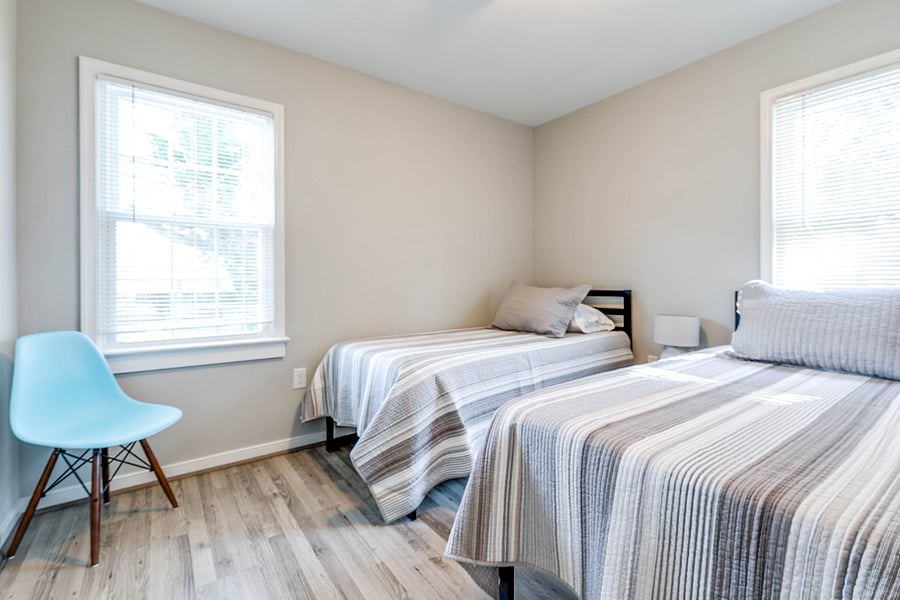 Bedroom three with two twin beds
