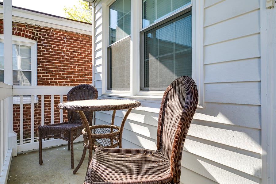 Enjoy morning coffee on the front porch