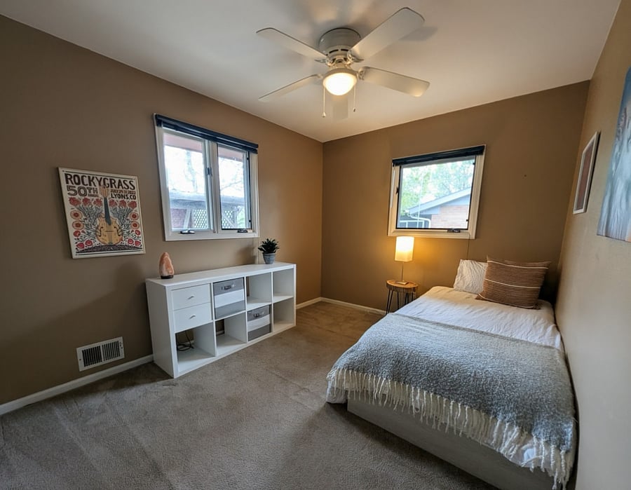 Another upstairs bedroom with a twin bed.