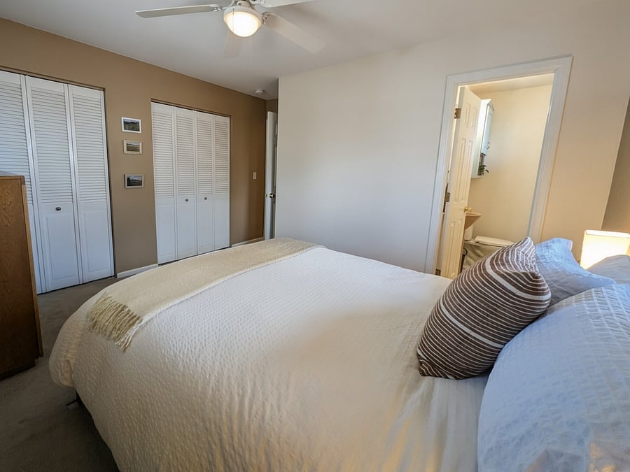 View from the opposite corner in the master bedroom.