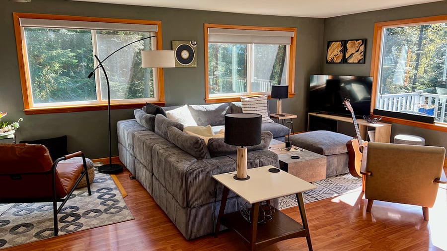 Big open concept main space with tons of windows, W and S facing (2)