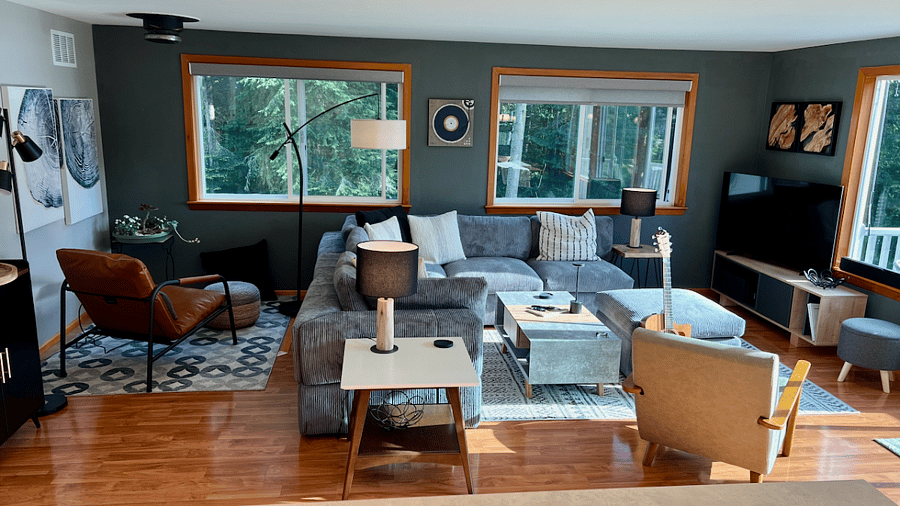 Big open concept main space with tons of windows, W and S facing