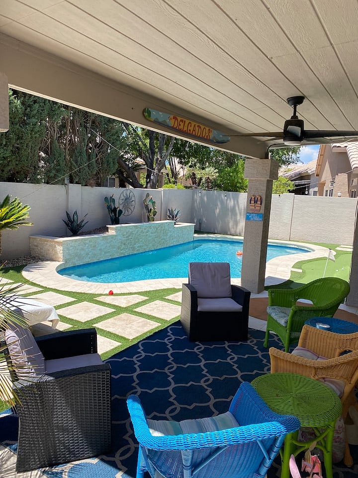 View of pool from the patio