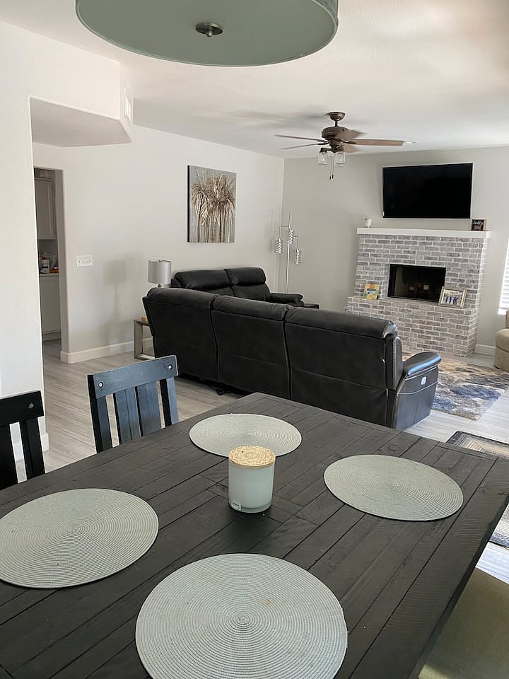 View of family room from breakfast table.