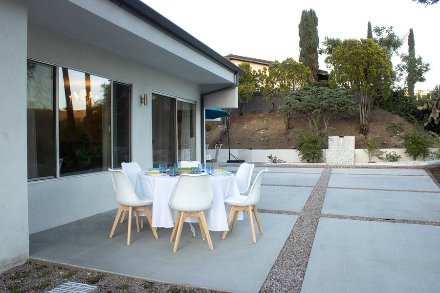 Patio dining with propane BBQ