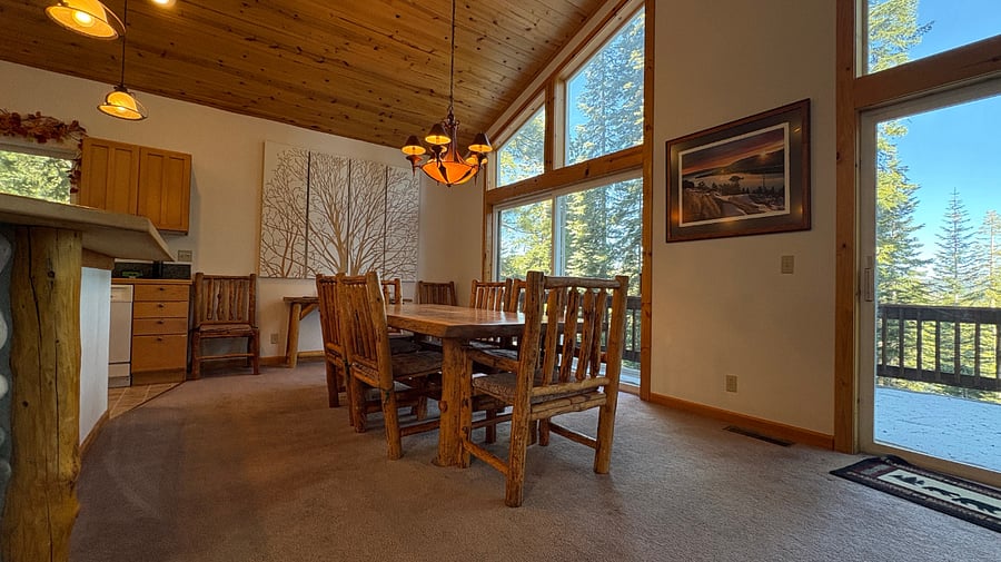 Dining Room with table for 8 people. Connected to Living Room.