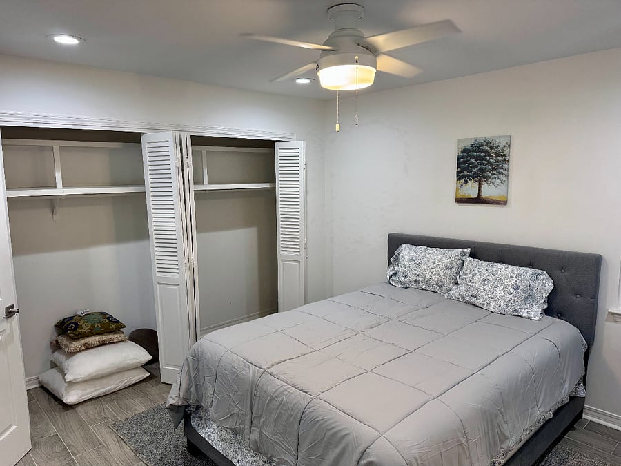 Double closet for plenty of storage!