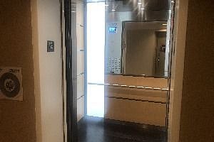 One of the 2 resident elevators