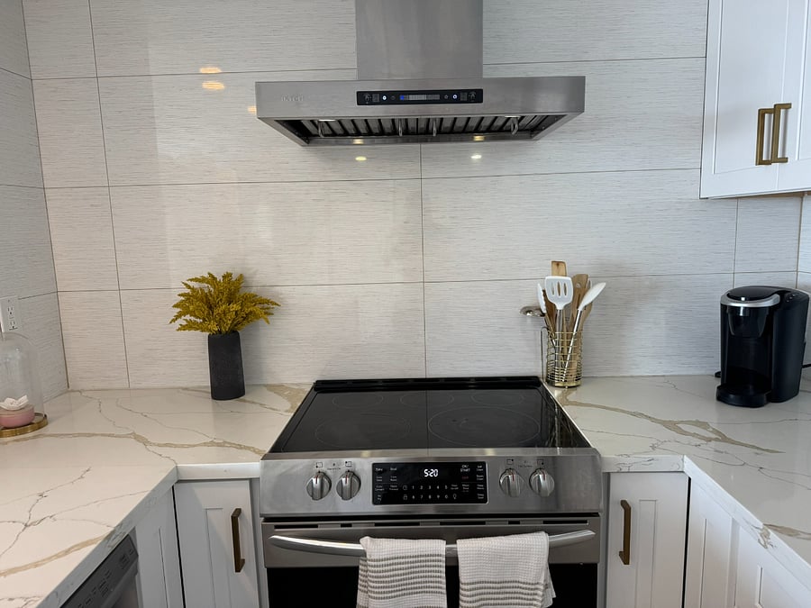 Brand new stove, coffee maker and utensils 