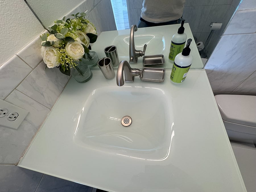 Guest Restroom wash sink counter