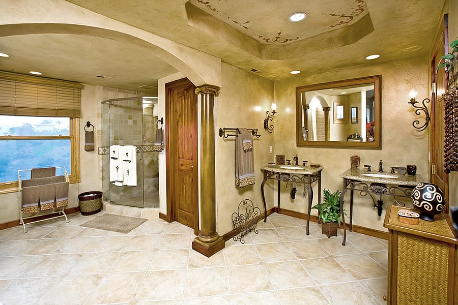 Master suite bathroom with double vanity