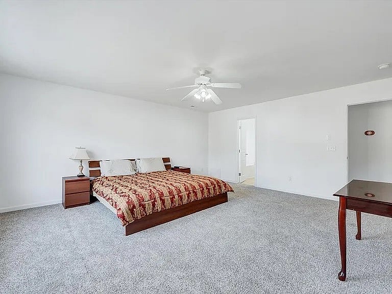 Massive bedroom with attached Jacuzzi shower stall Jack and Jill sinks and walk in closet. The entire suite close to 600 ft..
