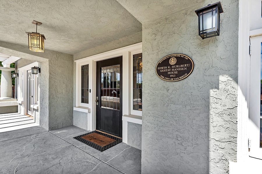 Front Door with Historic Plaque