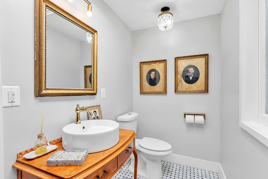 Downstairs powder room
