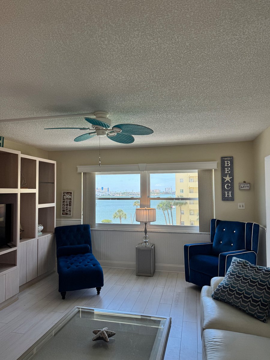 Living room with a view of intercoastal waterway