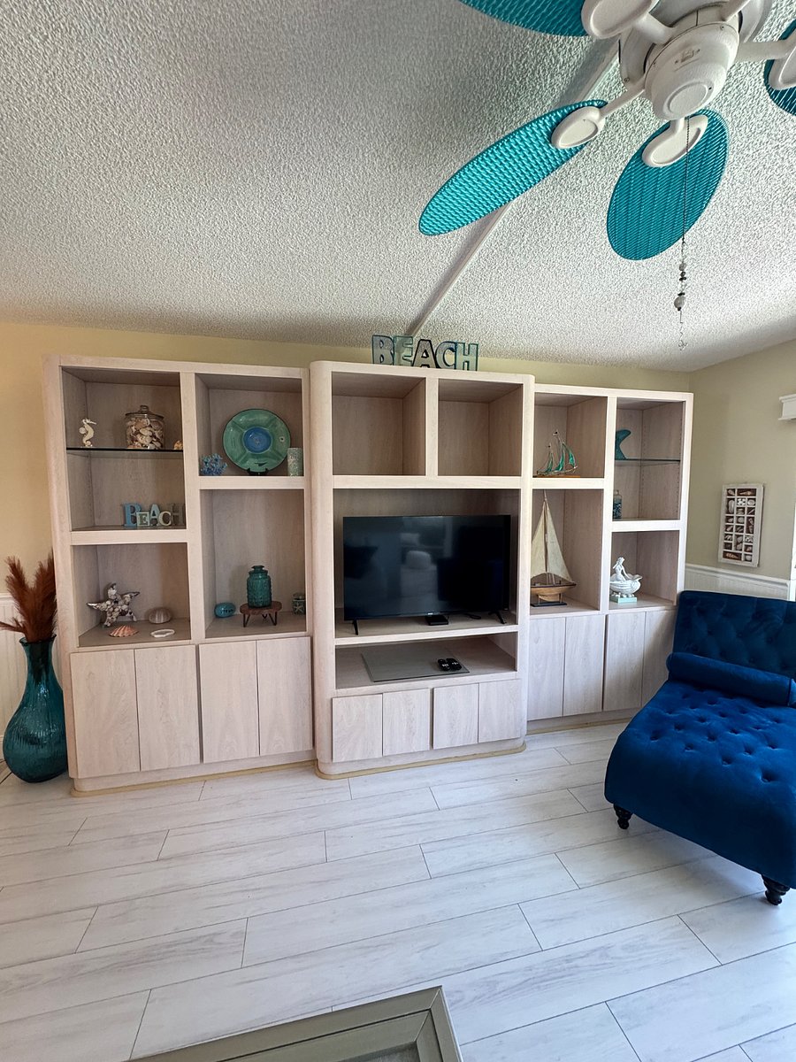 Entertainment center with smart tv