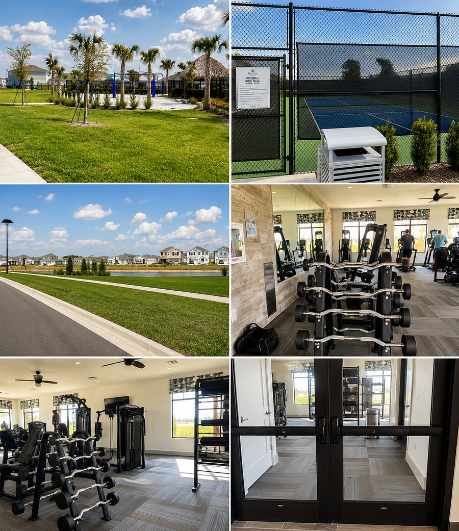 community gym and tennis court