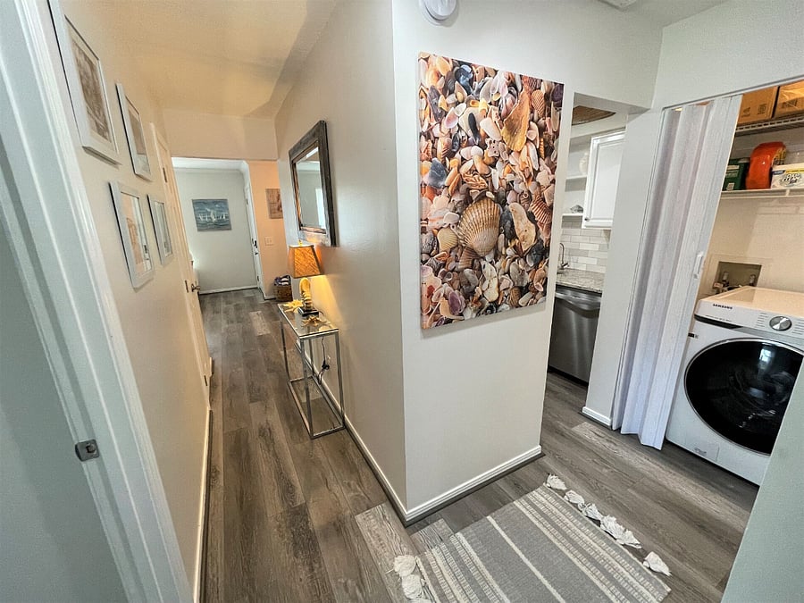 Hallway showing better entrance to kitchen and machine