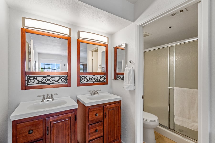 Upstairs bathroom in master bedroom.