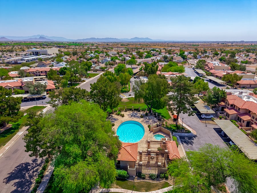 View of neighborhood and pool area