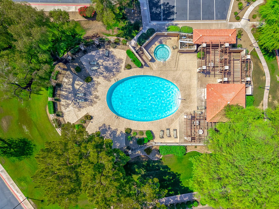 Community pool and hot tub area