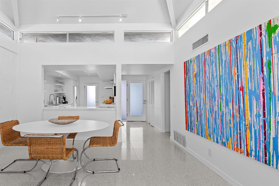 Terazzo flooring throughout