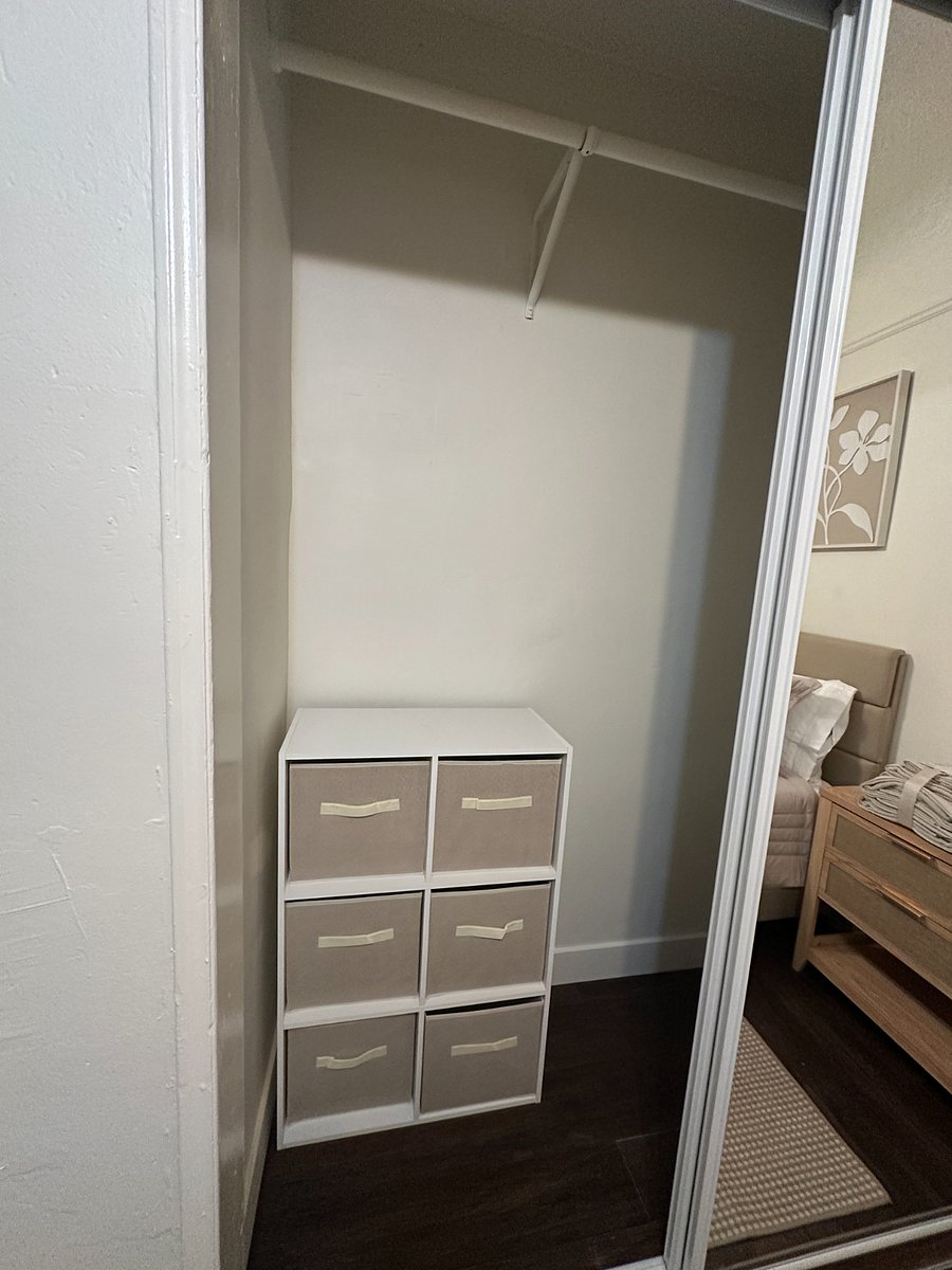 Additional storage in your private bedroom.