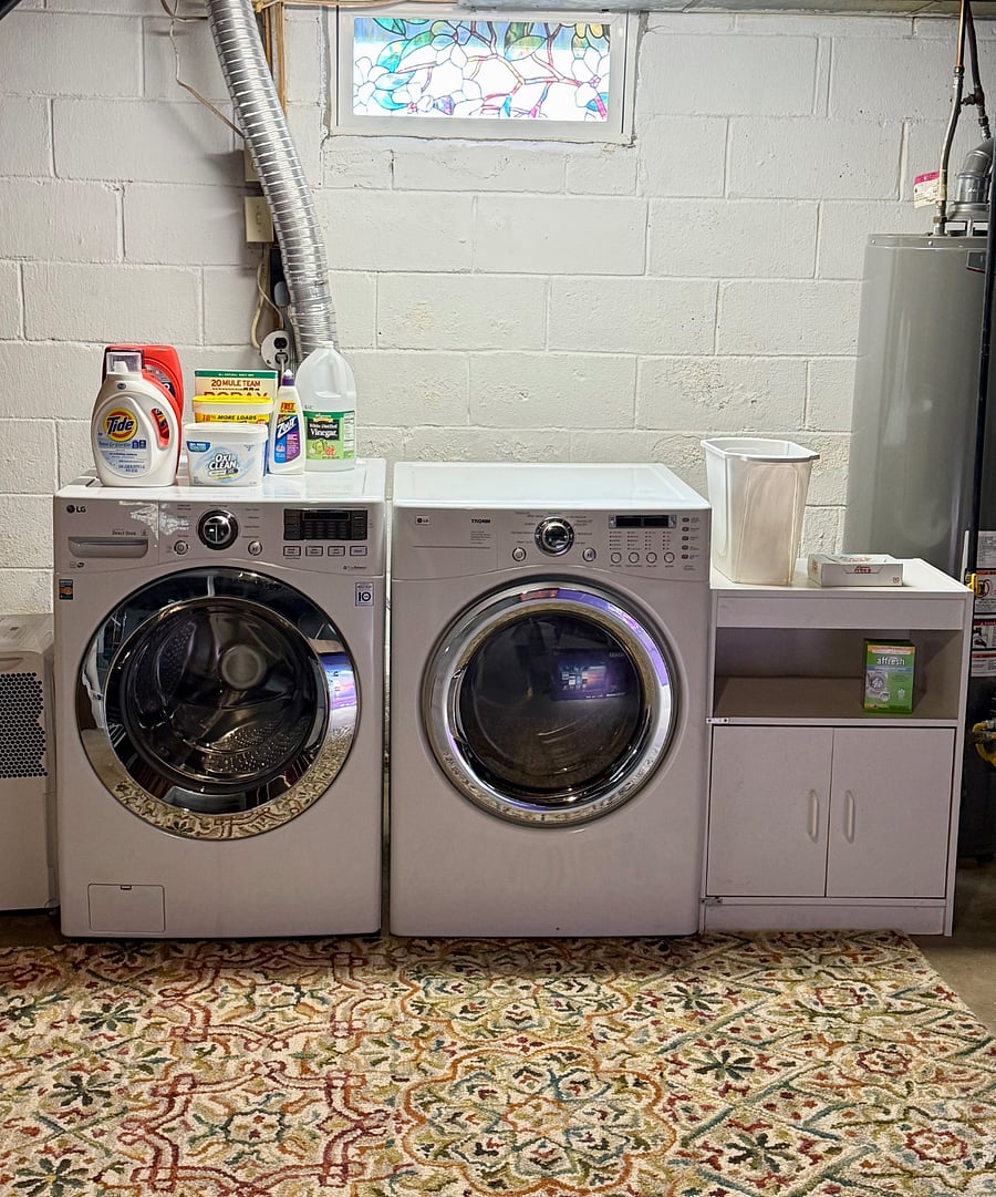 Laundry located in basement