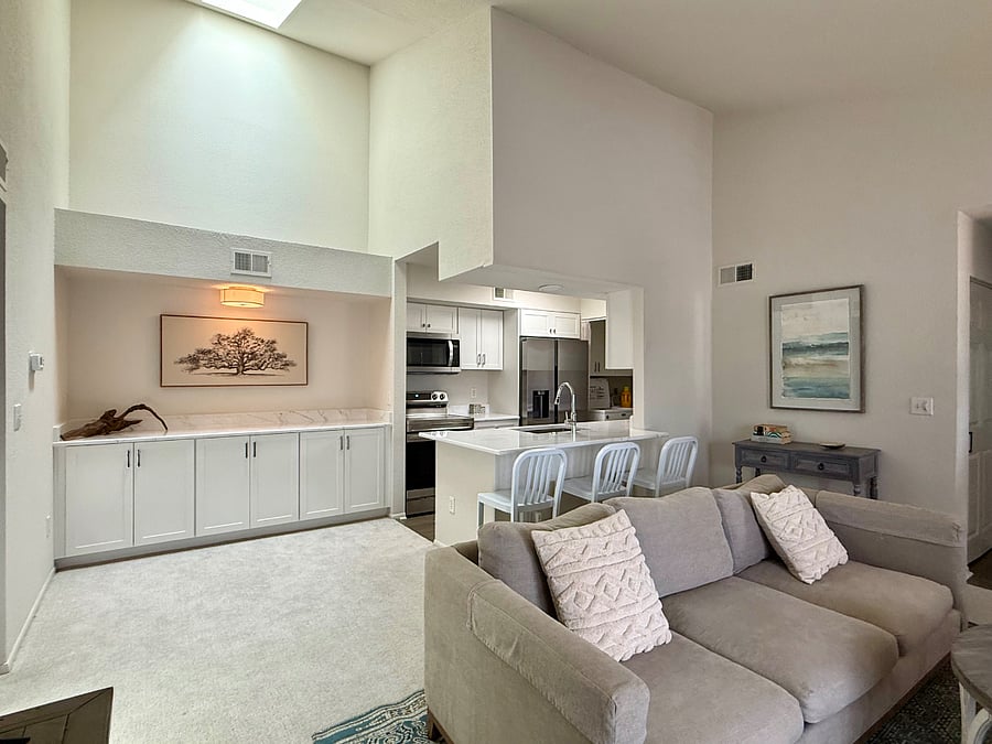 Open concept kitchen and living room 